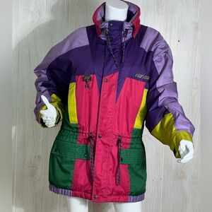 Vintage Retro NEVICA  Ski Jacket Made in Hong Kong ,Funky colours